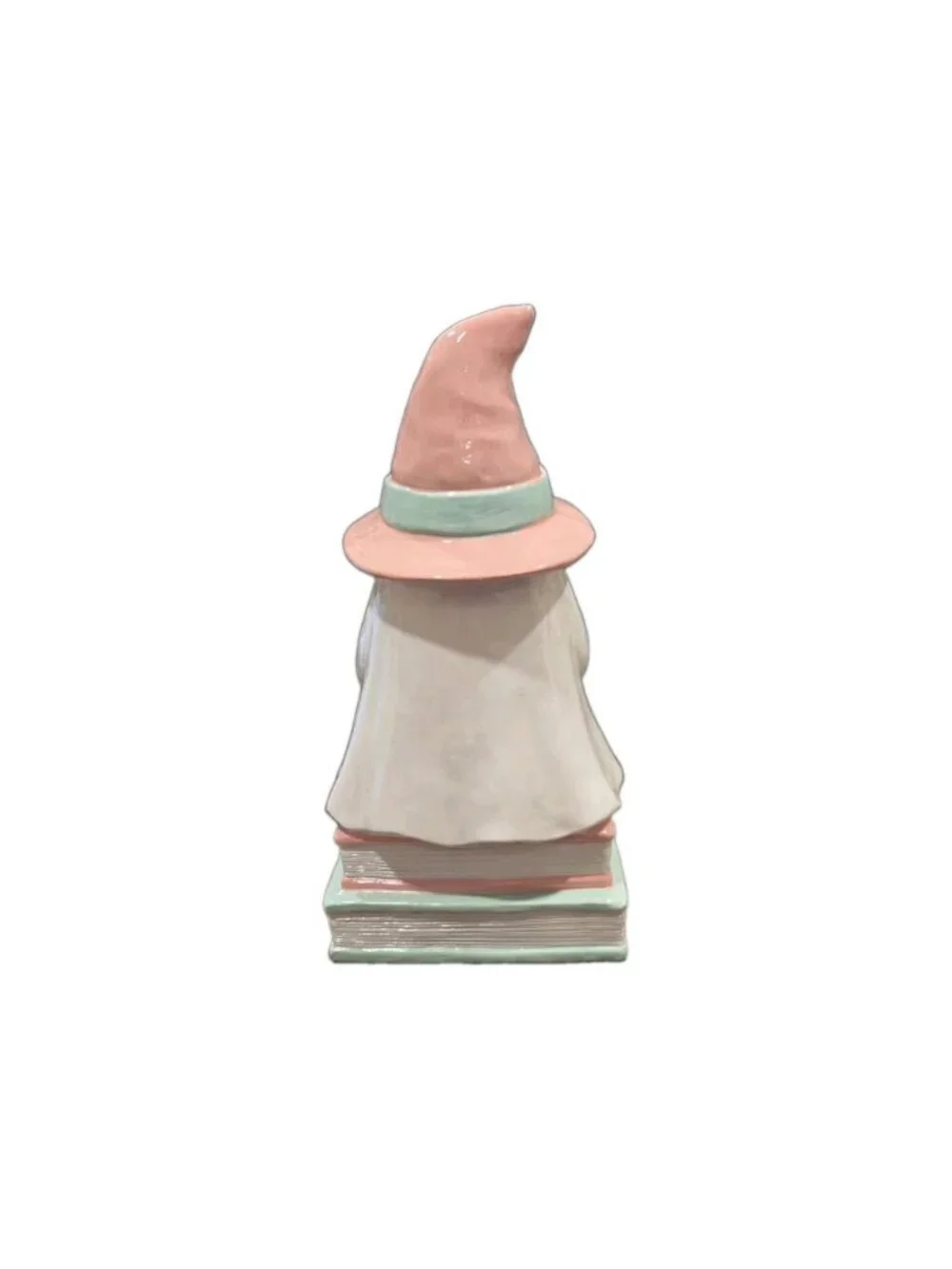 New Pink Pastel Ghost Reading Toxic Book Halloween Spooky Decor Figurine